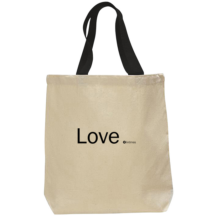 Livtimes Love Tote Bag Natural Canvas