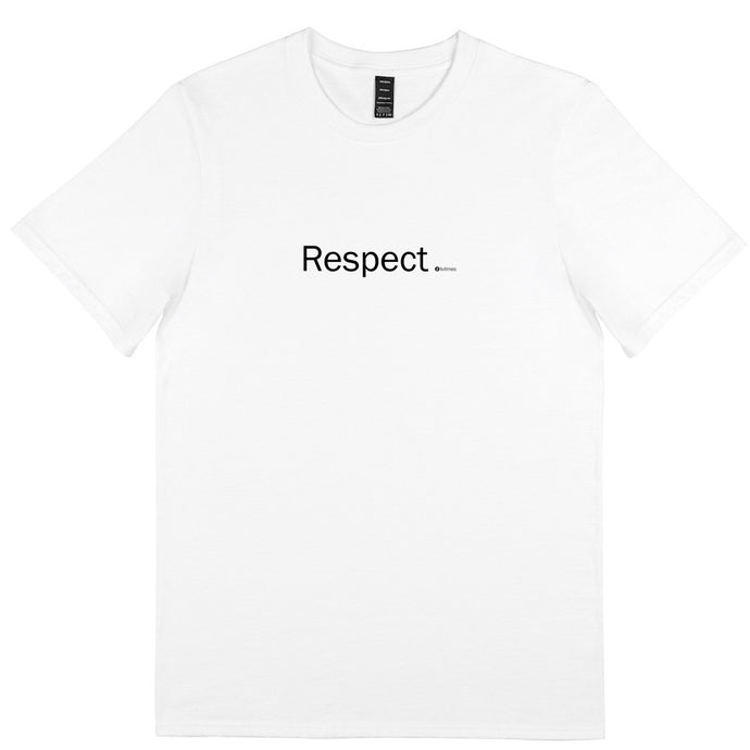 Livtimes Respect T-shirt, screen print on white tee